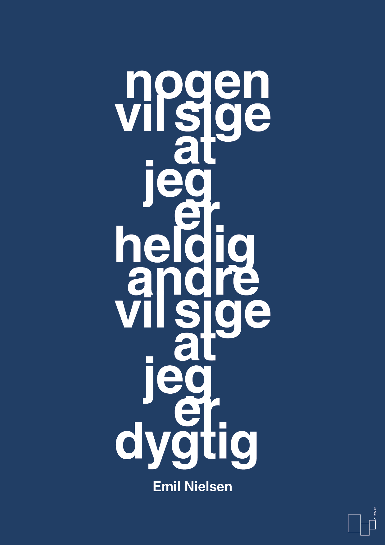 plakat: nogen vil sige at jeg er heldig andre vil sige at jeg er dygtig - lapis blue-Håndbold-A1two3