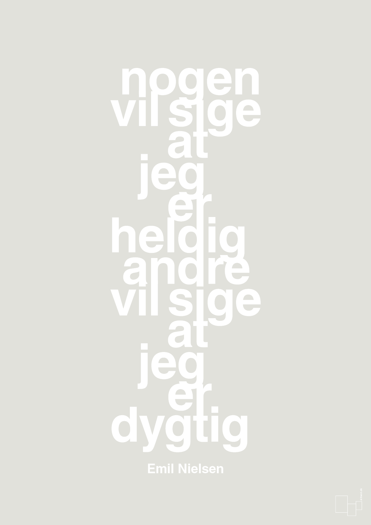 plakat: nogen vil sige at jeg er heldig andre vil sige at jeg er dygtig - painters white-Håndbold-A1two3