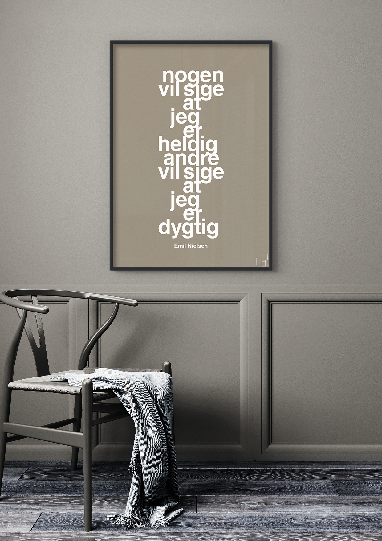 plakat: nogen vil sige at jeg er heldig andre vil sige at jeg er dygtig - graphic charcoal-Håndbold-A1two3