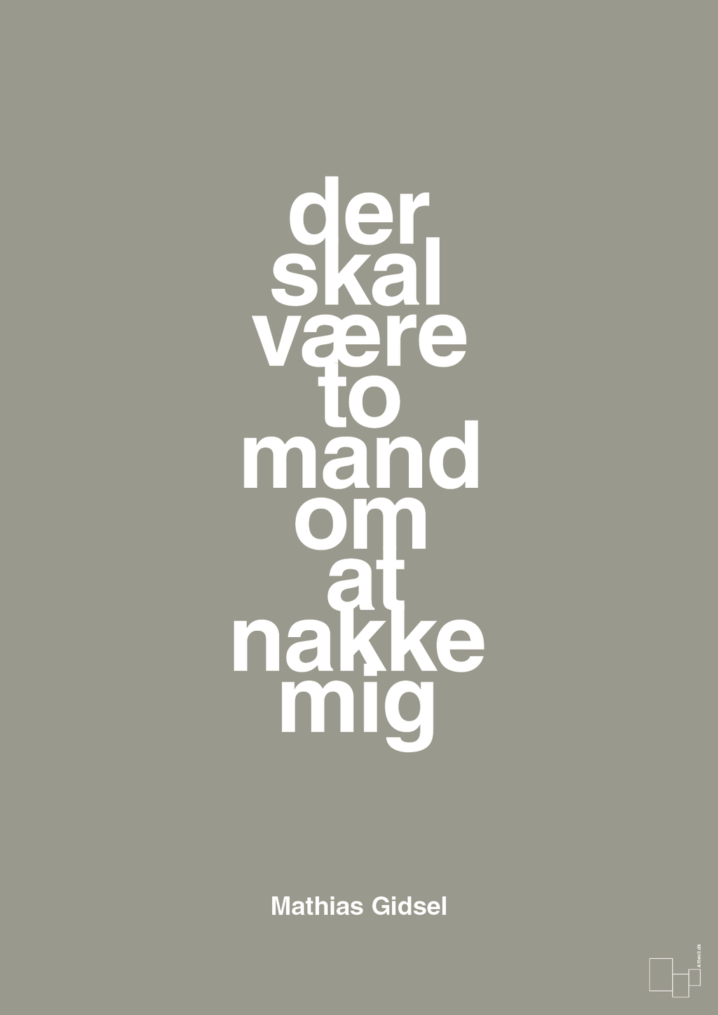 plakat: der skal være to mand om at nakke mig - battleship gray-Håndbold-A1two3