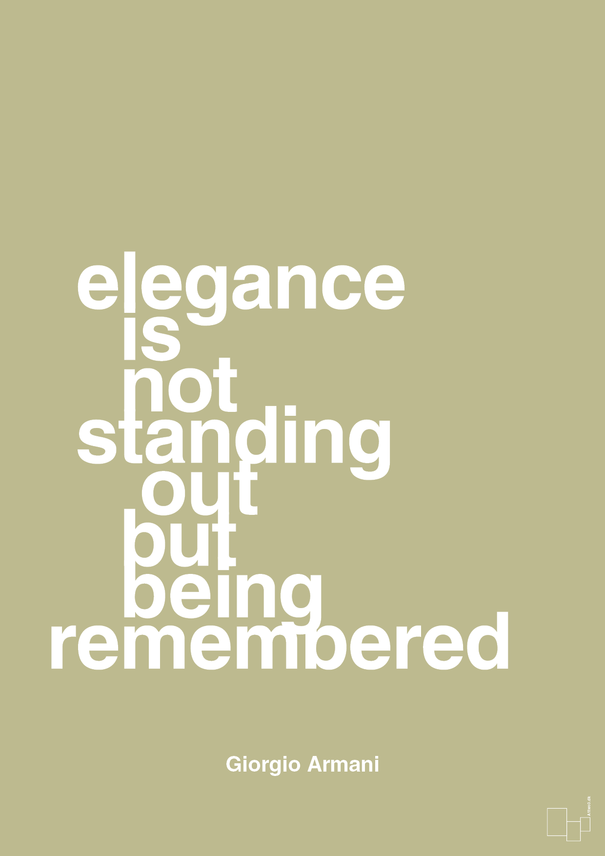 plakat: elegance is not standing out but being remembered - back to nature-Mode-A1two3