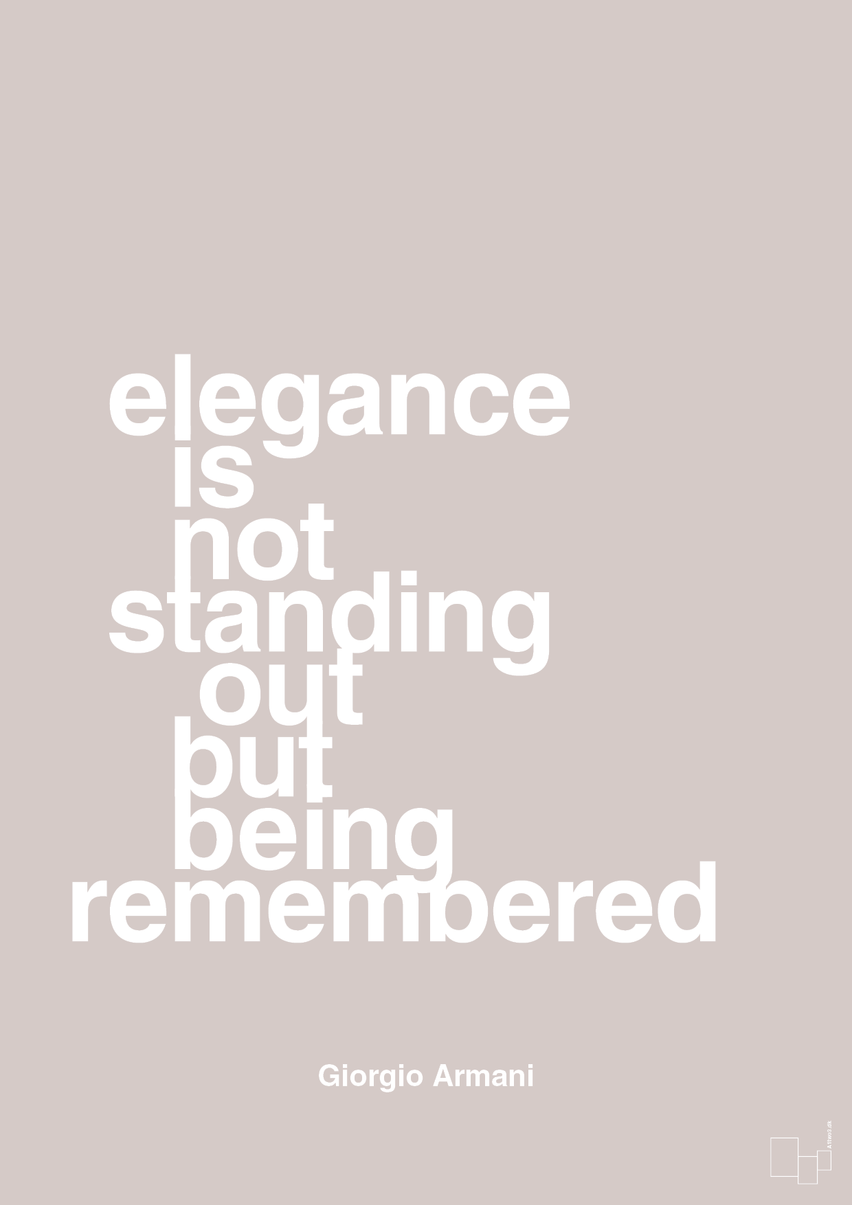 plakat: elegance is not standing out but being remembered - broken beige-Mode-A1two3
