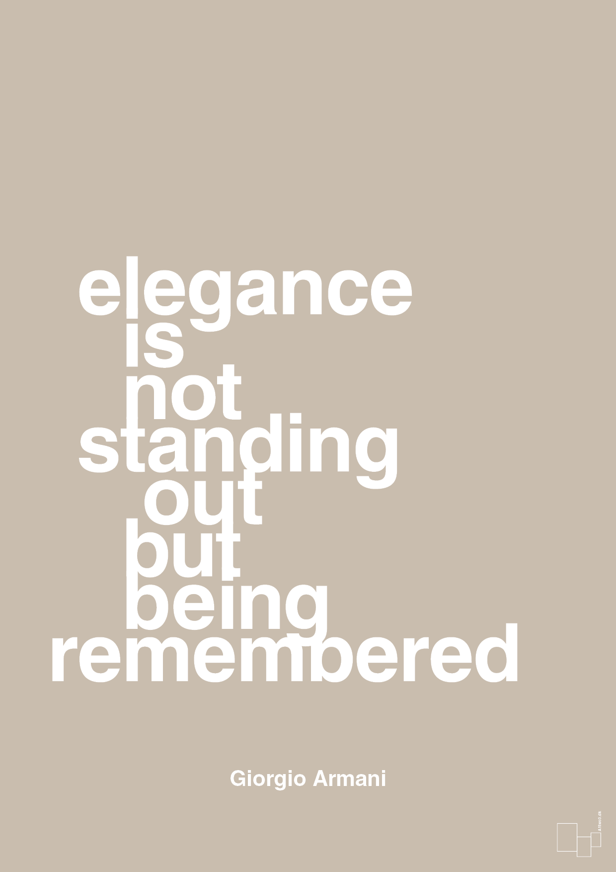 plakat: elegance is not standing out but being remembered - creamy mushroom-Mode-A1two3