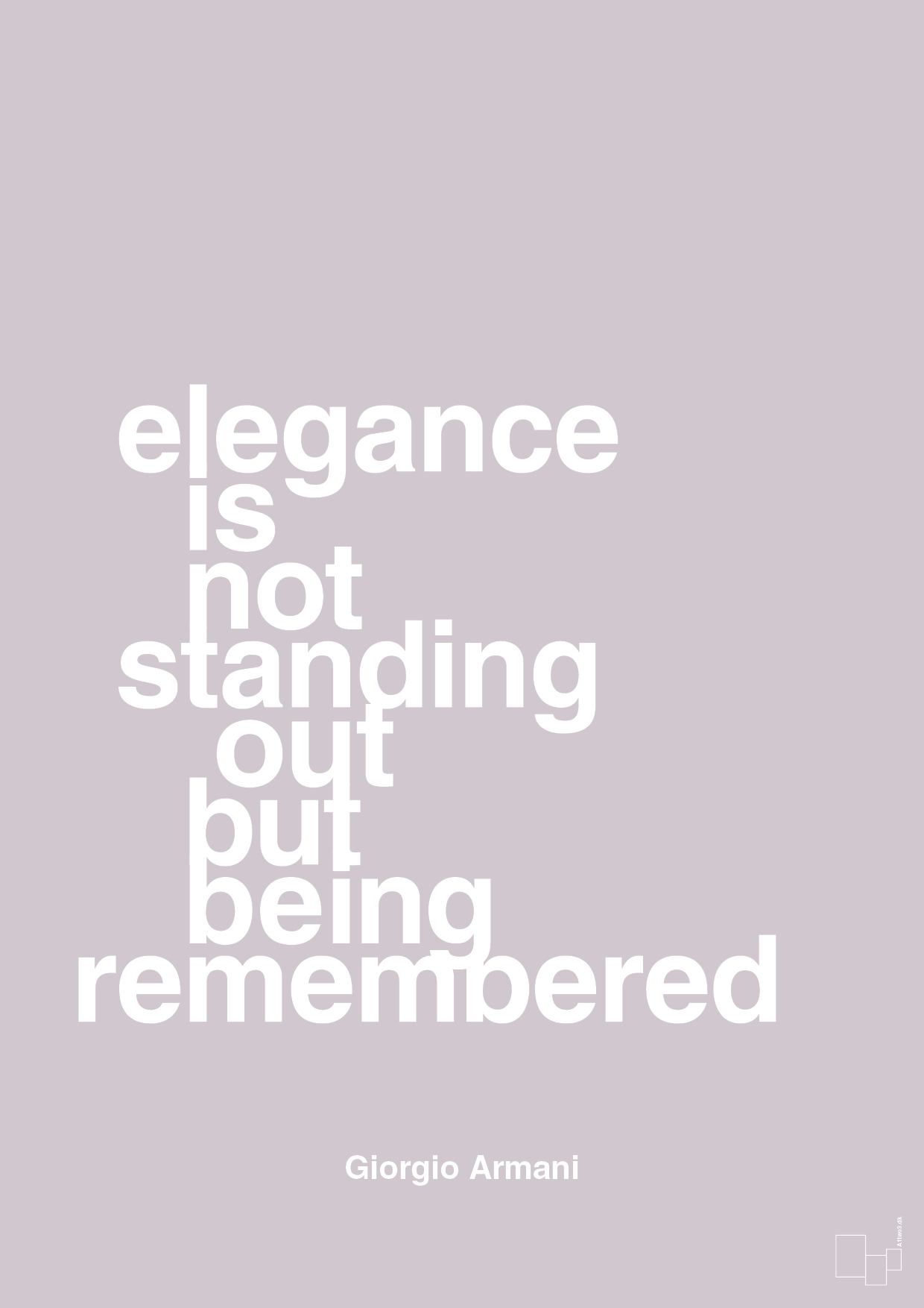 plakat: elegance is not standing out but being remembered - dusty lilac-Mode-A1two3