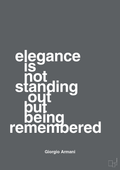 plakat: elegance is not standing out but being remembered - graphic charcoal-Mode-A1two3