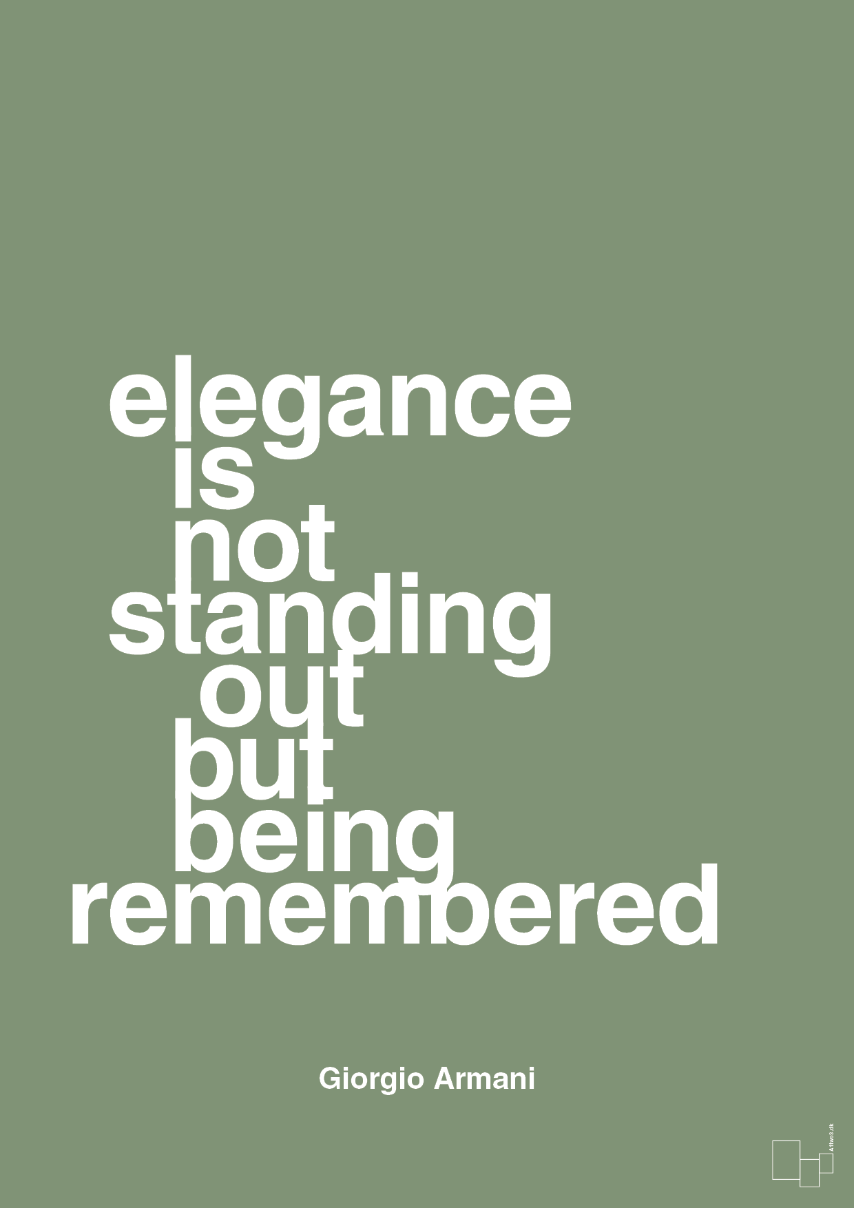 plakat: elegance is not standing out but being remembered - jade-Mode-A1two3