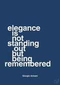 plakat: elegance is not standing out but being remembered - lapis blue-Mode-A1two3