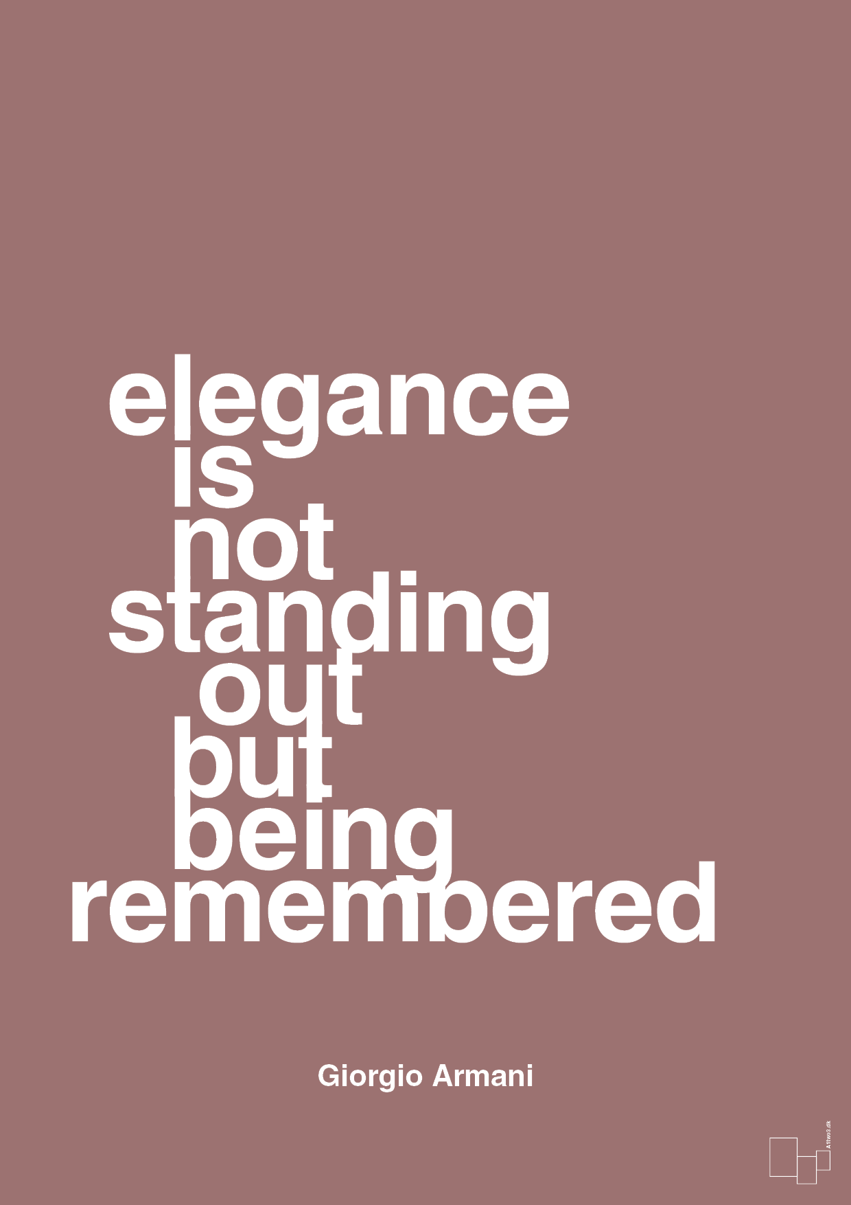 plakat: elegance is not standing out but being remembered - plum-Mode-A1two3