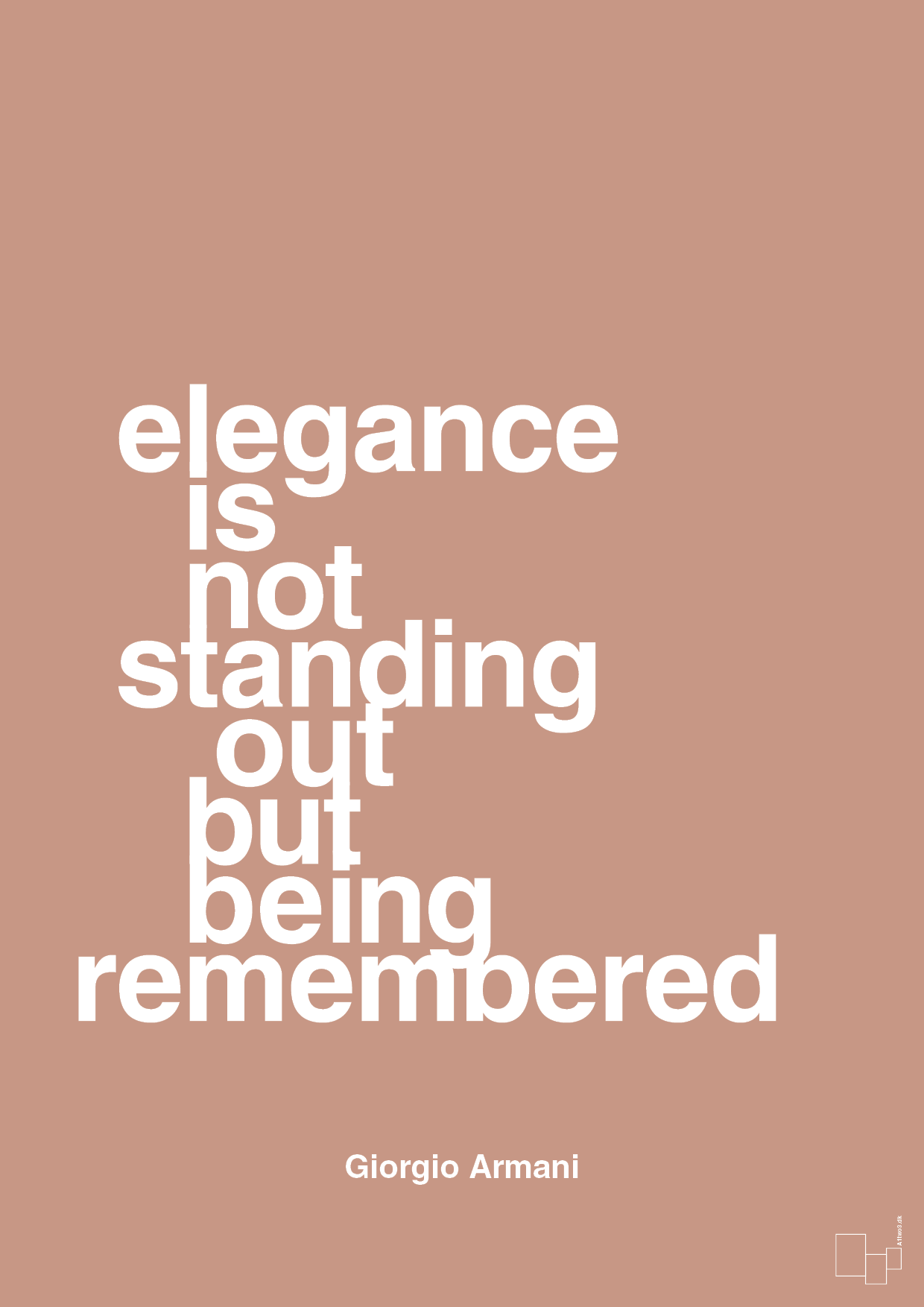 plakat: elegance is not standing out but being remembered - powder-Mode-A1two3