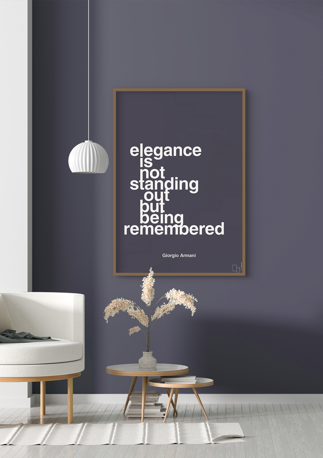 plakat: elegance is not standing out but being remembered - graphic charcoal-Mode-A1two3