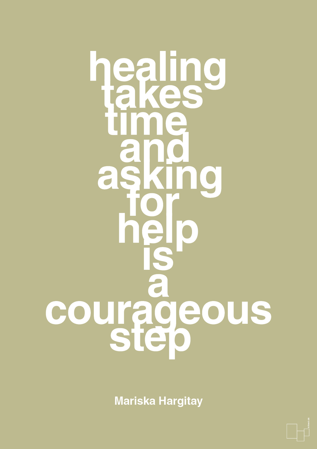 plakat: healing takes time and asking for help is a courageous step - back to nature-Skuespiller-A1two3