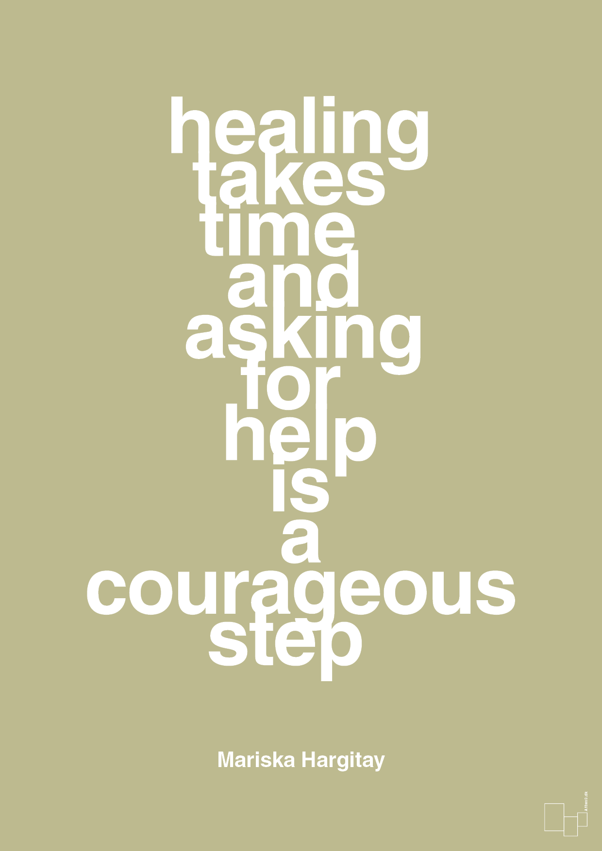 plakat: healing takes time and asking for help is a courageous step - back to nature-Skuespiller-A1two3