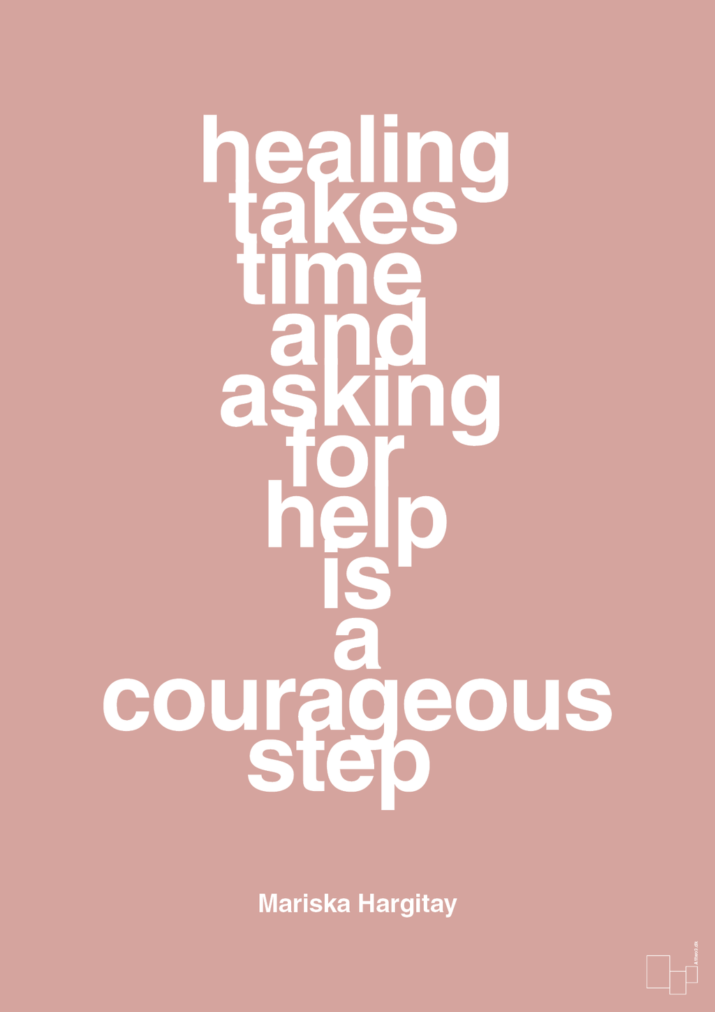 plakat: healing takes time and asking for help is a courageous step - bubble shell-Skuespiller-A1two3
