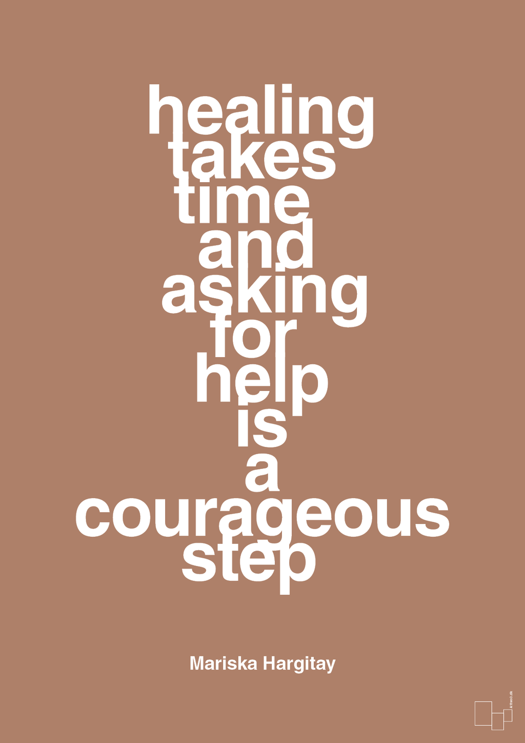 plakat: healing takes time and asking for help is a courageous step - cider spice-Skuespiller-A1two3