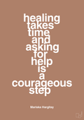 plakat: healing takes time and asking for help is a courageous step - cider spice-Skuespiller-A1two3