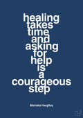 plakat: healing takes time and asking for help is a courageous step - lapis blue-Skuespiller-A1two3