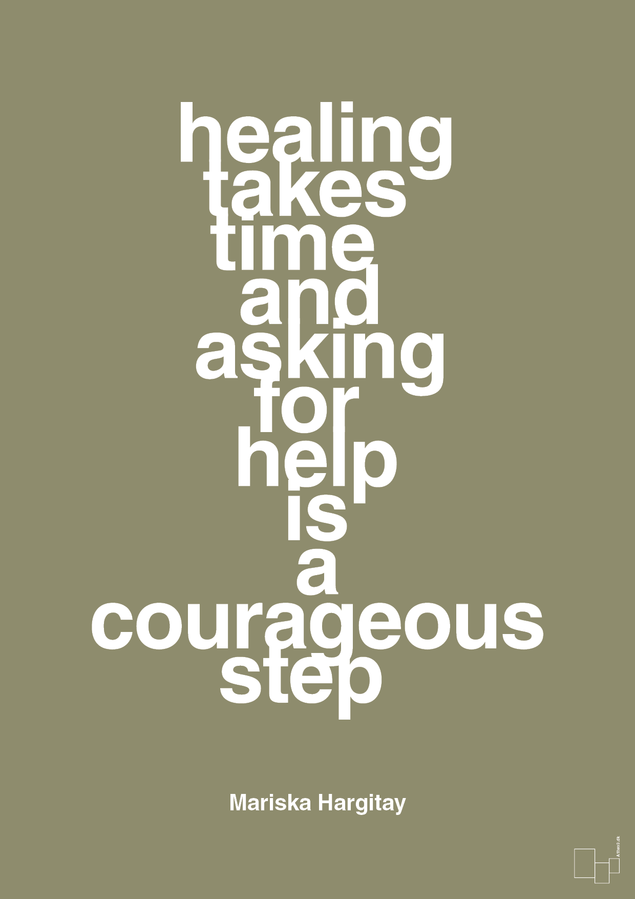 plakat: healing takes time and asking for help is a courageous step - misty forrest-Skuespiller-A1two3