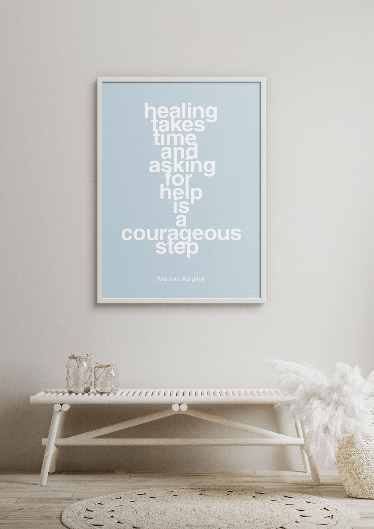 plakat: healing takes time and asking for help is a courageous step - powder-Skuespiller-A1two3