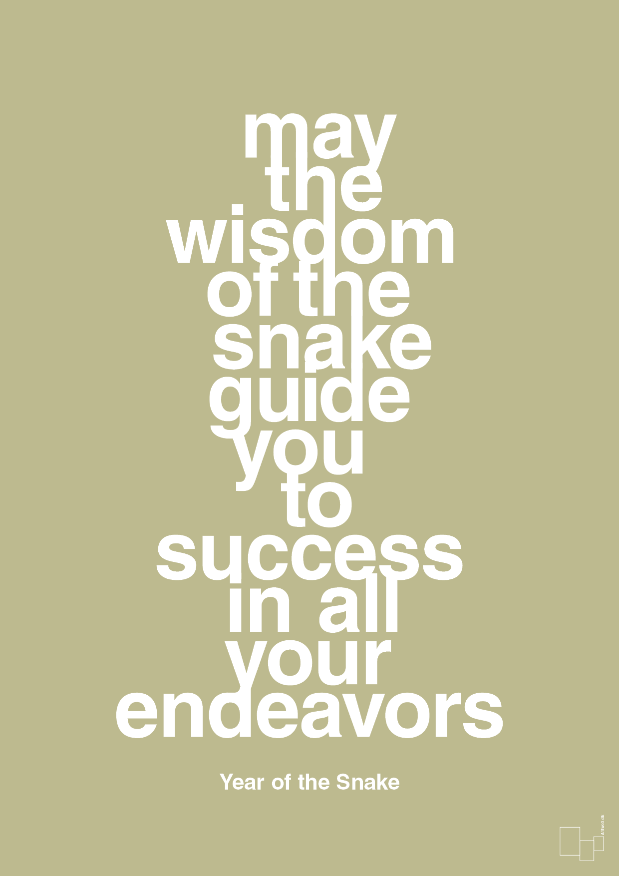 plakat: may the wisdom of the snake guide you to success in all your endeavors - back to nature-Kina-A1two3