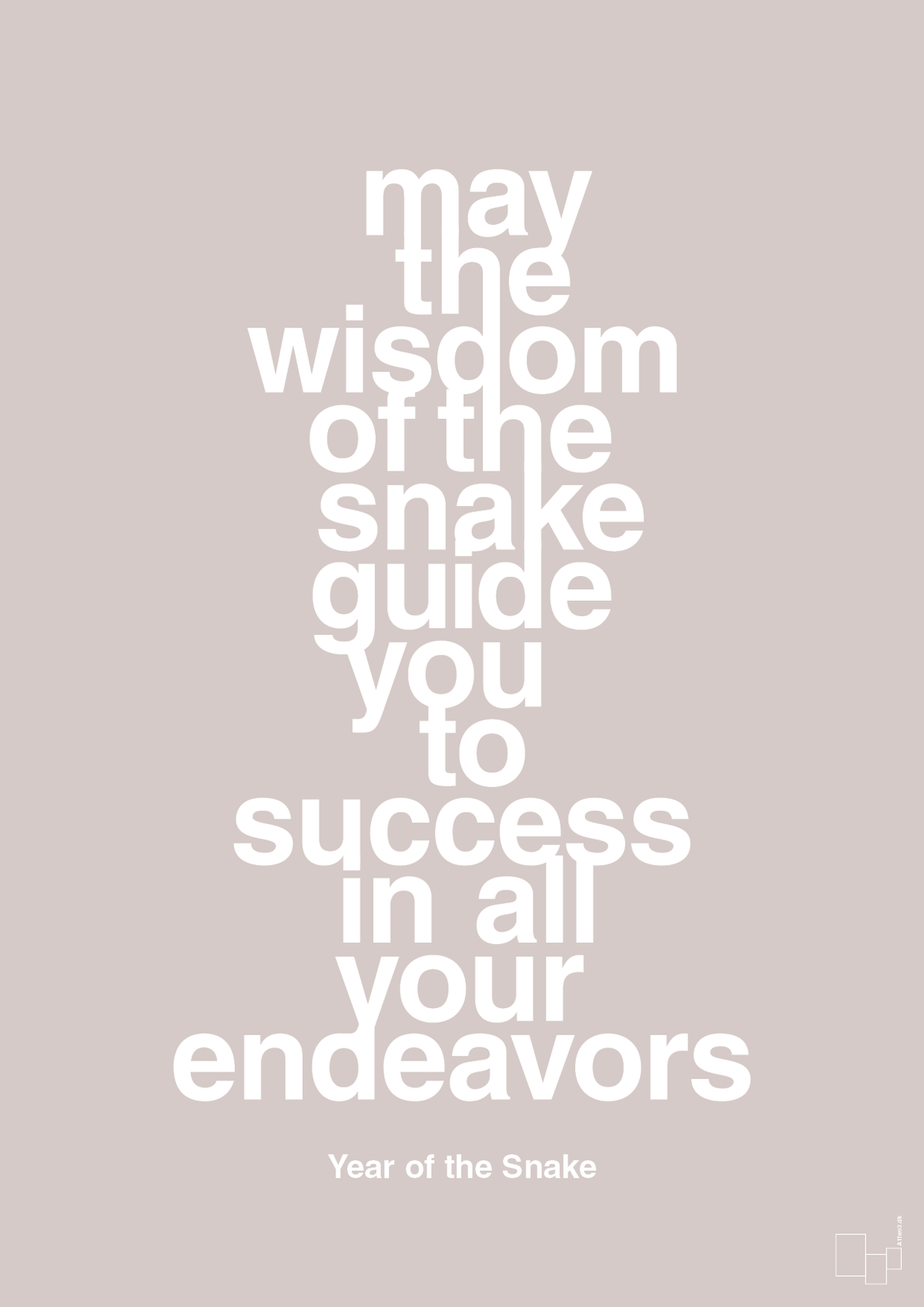 plakat: may the wisdom of the snake guide you to success in all your endeavors - broken beige-Kina-A1two3