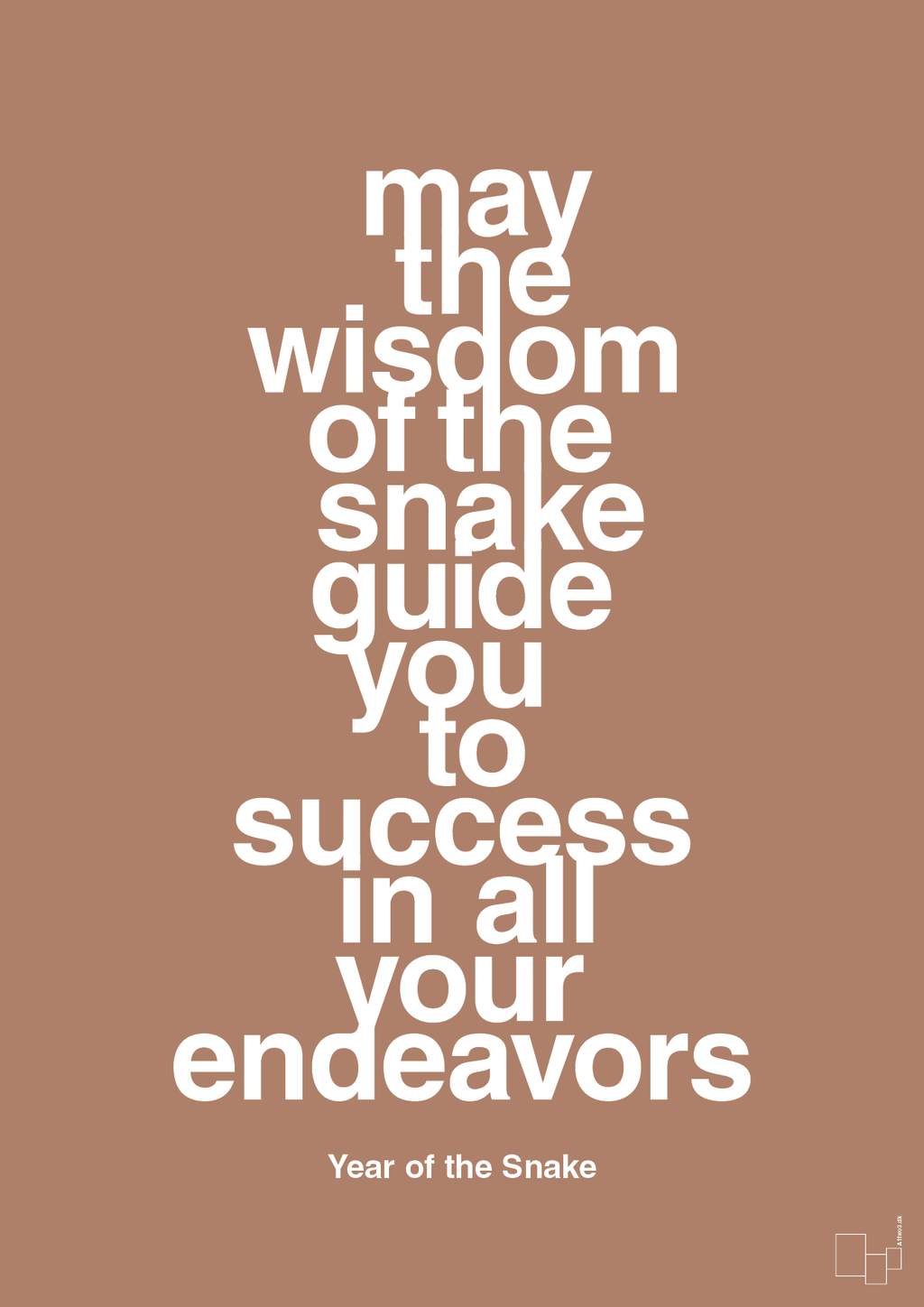 plakat: may the wisdom of the snake guide you to success in all your endeavors - cider spice-Kina-A1two3