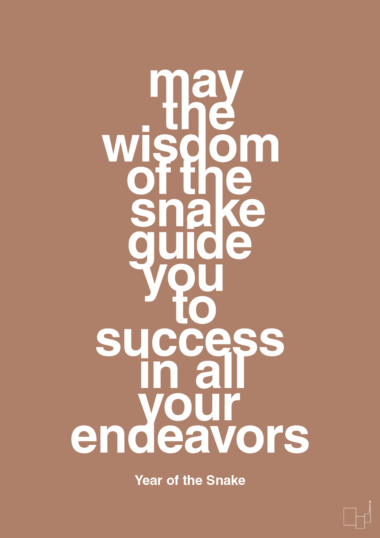 plakat: may the wisdom of the snake guide you to success in all your endeavors - cider spice-Kina-A1two3