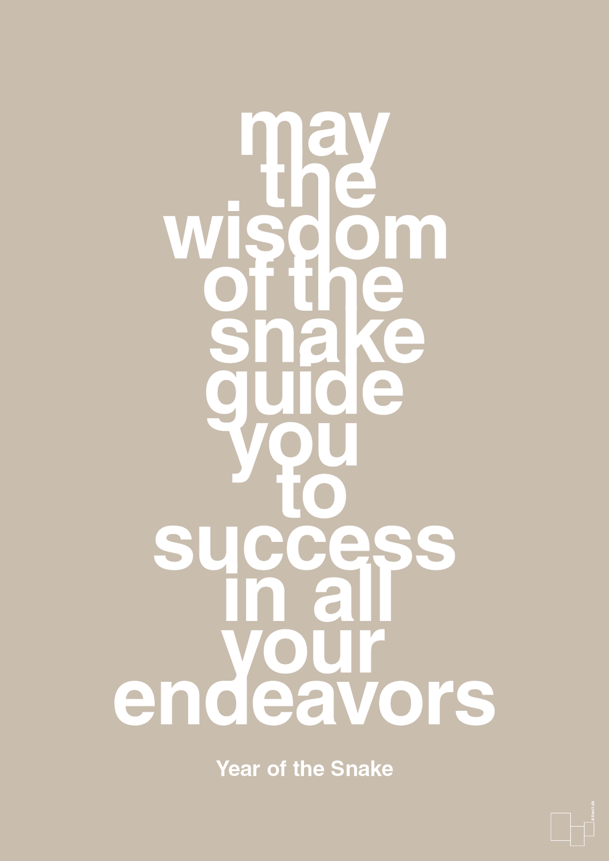 plakat: may the wisdom of the snake guide you to success in all your endeavors - creamy mushroom-Kina-A1two3