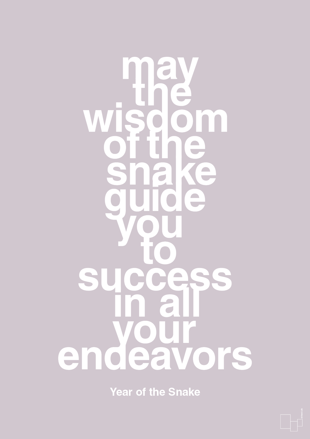 plakat: may the wisdom of the snake guide you to success in all your endeavors - dusty lilac-Kina-A1two3