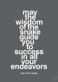 plakat: may the wisdom of the snake guide you to success in all your endeavors - graphic charcoal-Kina-A1two3