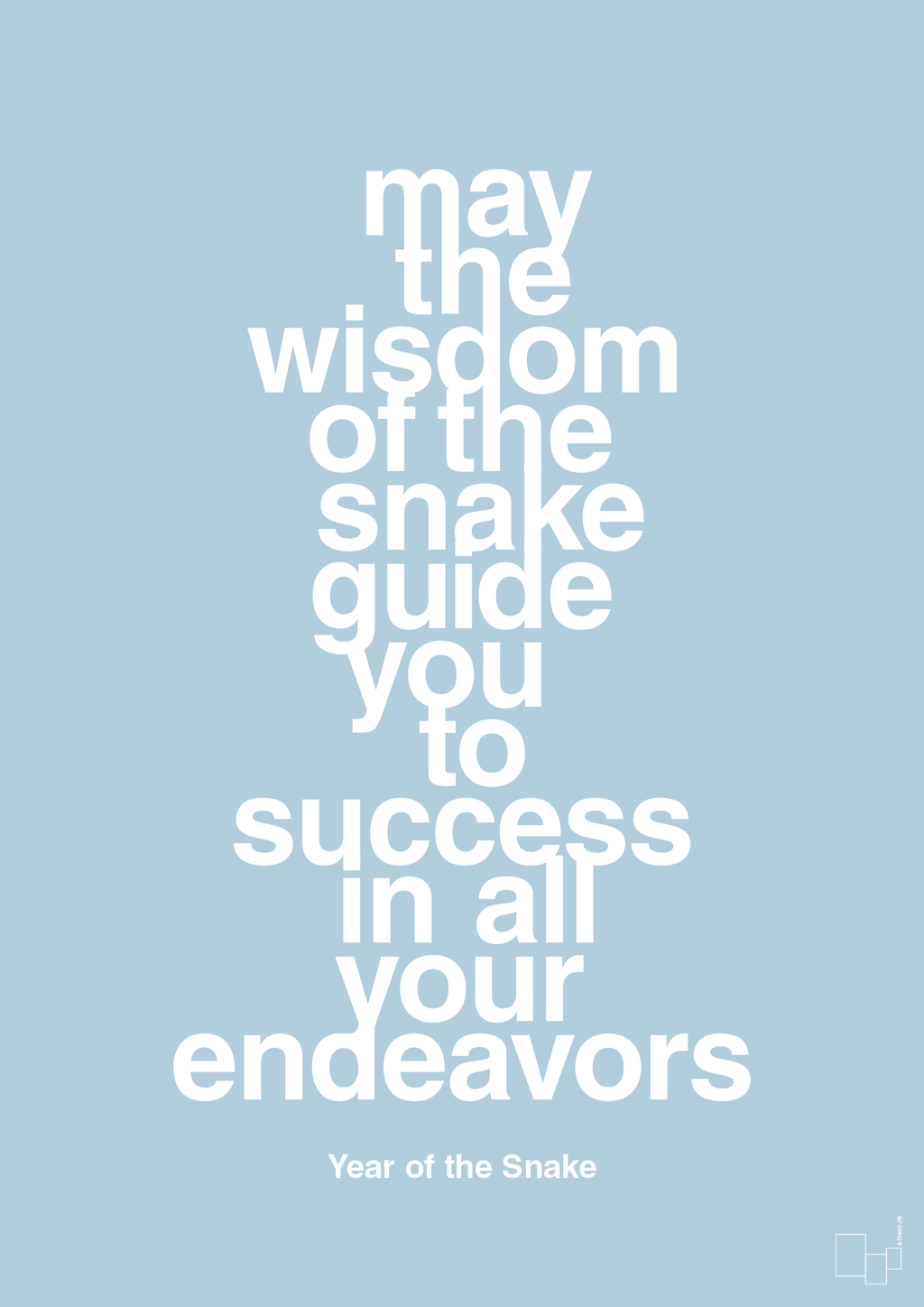 plakat: may the wisdom of the snake guide you to success in all your endeavors - heavenly blue-Kina-A1two3