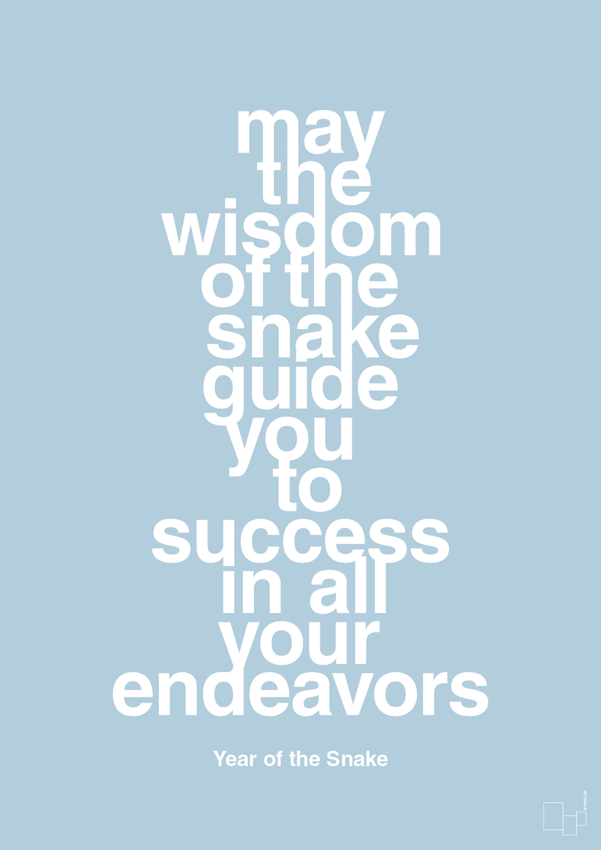 plakat: may the wisdom of the snake guide you to success in all your endeavors - heavenly blue-Kina-A1two3
