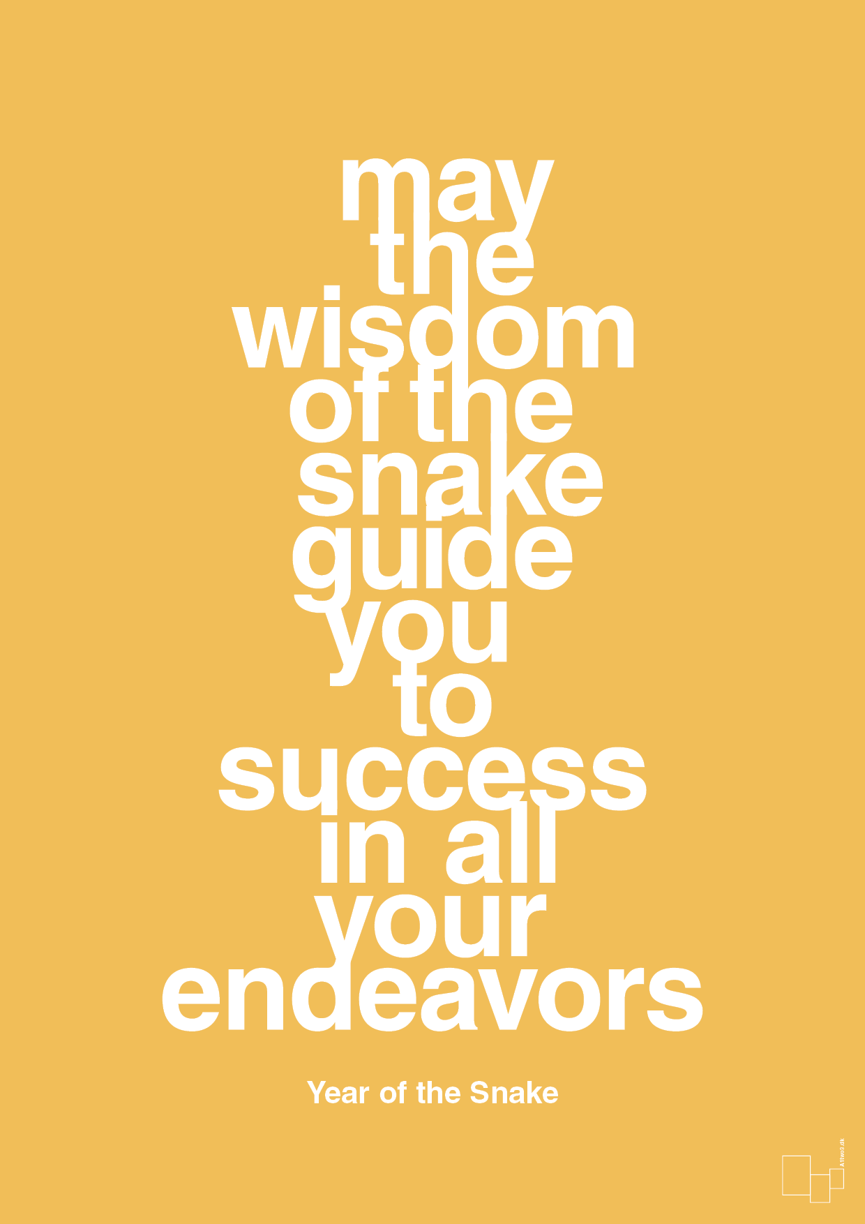 plakat: may the wisdom of the snake guide you to success in all your endeavors - honeycomb-Kina-A1two3