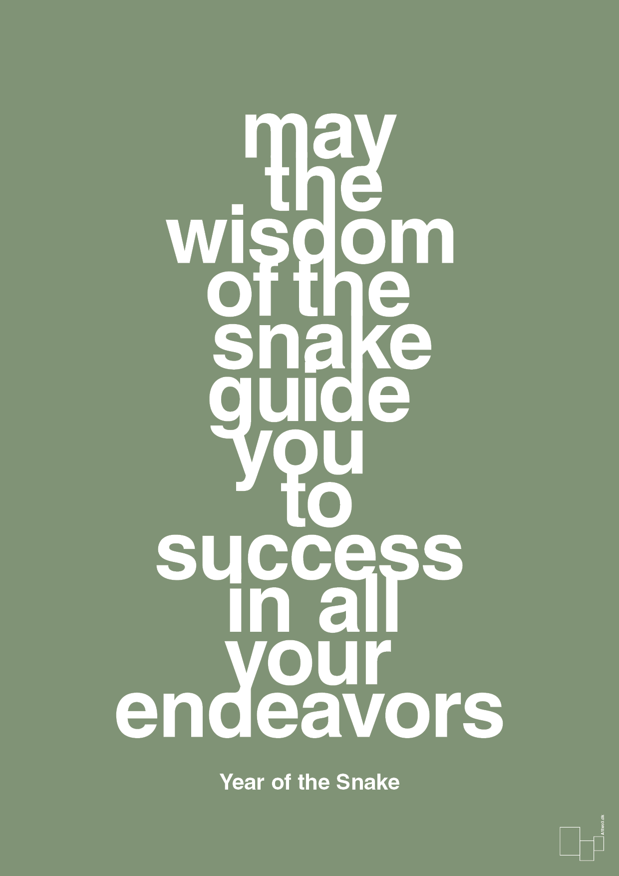 plakat: may the wisdom of the snake guide you to success in all your endeavors - jade-Kina-A1two3