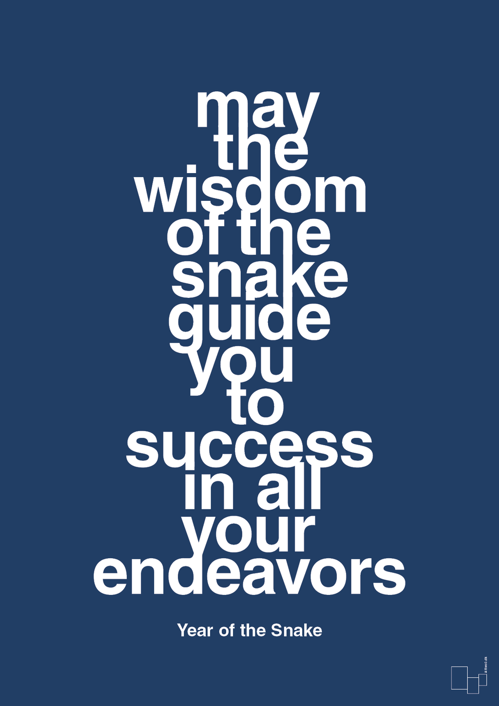 plakat: may the wisdom of the snake guide you to success in all your endeavors - lapis blue-Kina-A1two3
