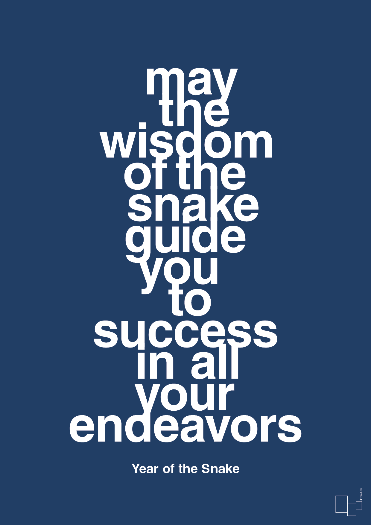 plakat: may the wisdom of the snake guide you to success in all your endeavors - lapis blue-Kina-A1two3
