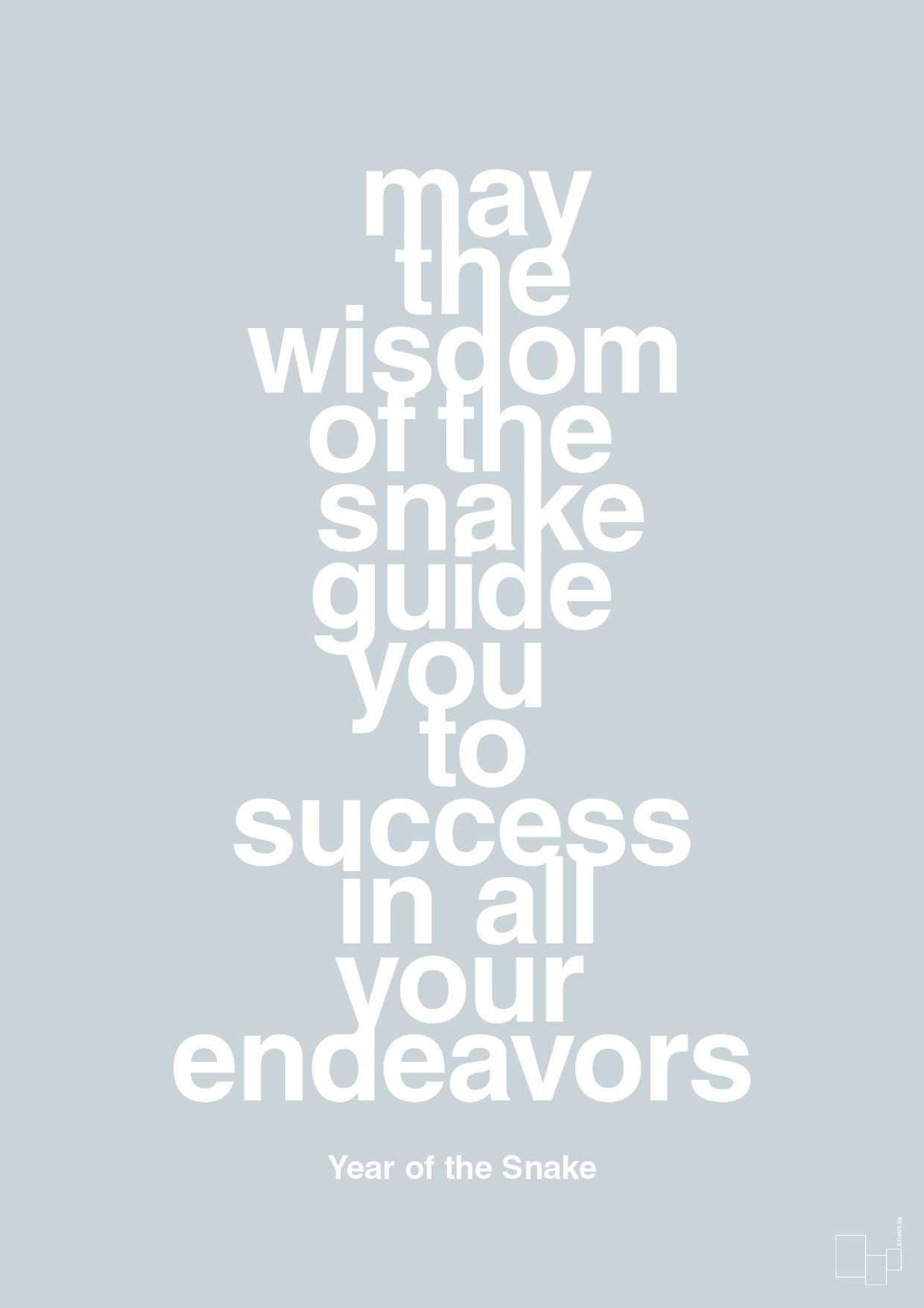 plakat: may the wisdom of the snake guide you to success in all your endeavors - light drizzle-Kina-A1two3