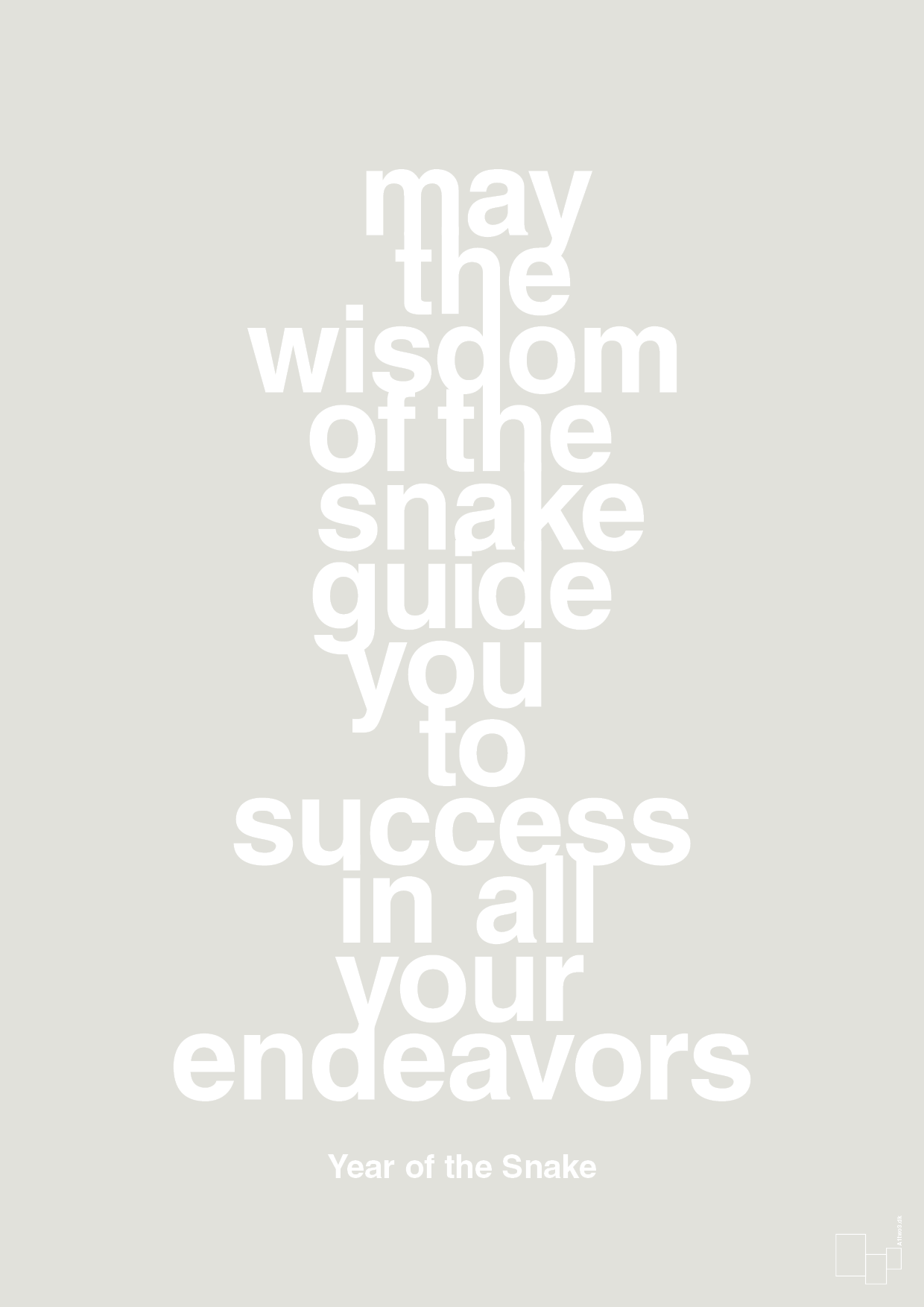 plakat: may the wisdom of the snake guide you to success in all your endeavors - painters white-Kina-A1two3