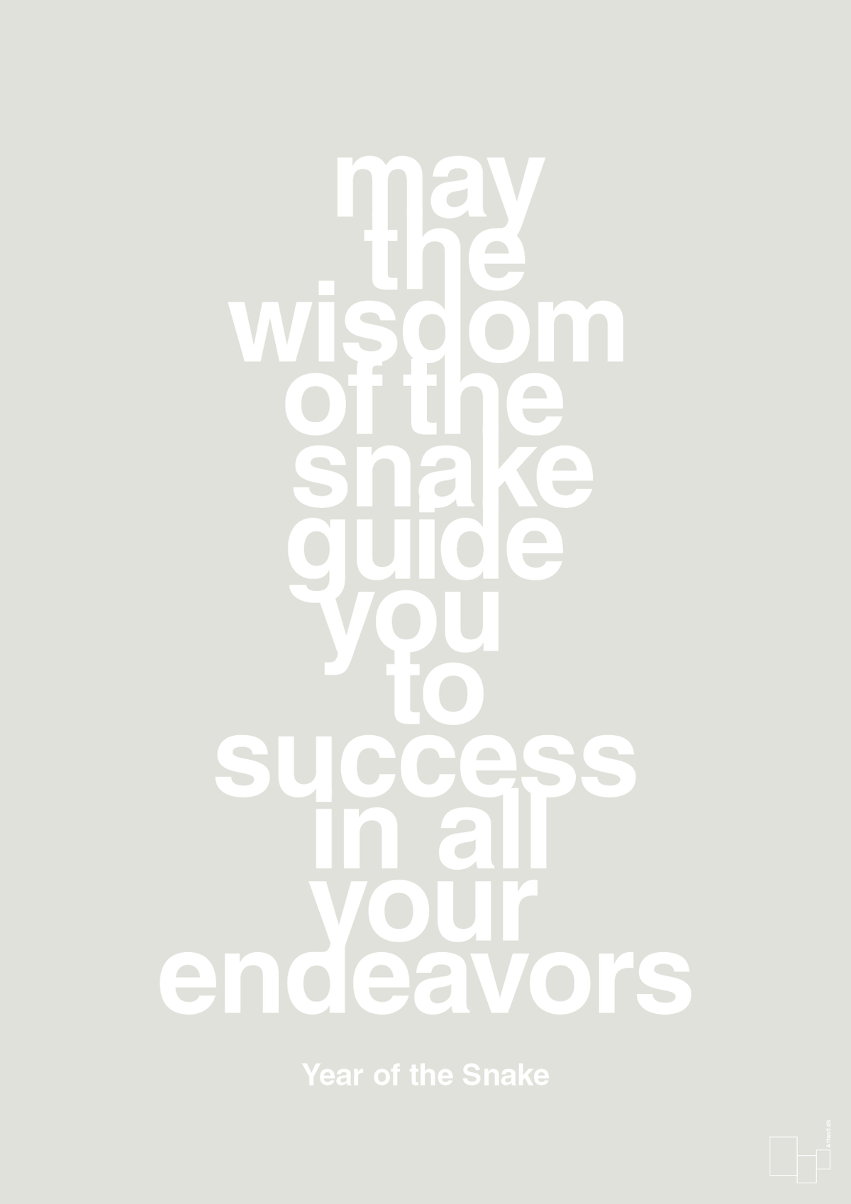 plakat: may the wisdom of the snake guide you to success in all your endeavors - painters white-Kina-A1two3
