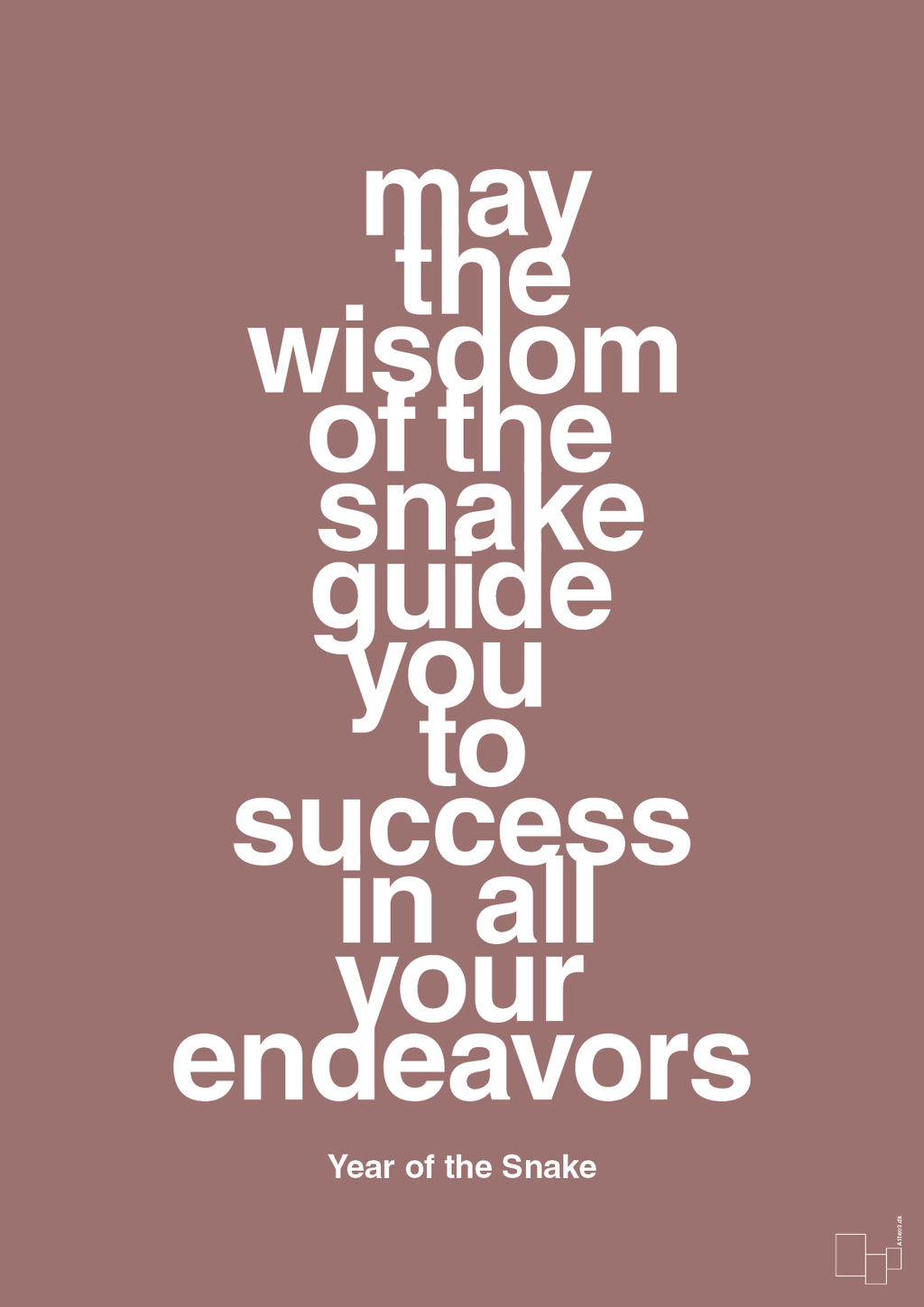 plakat: may the wisdom of the snake guide you to success in all your endeavors - plum-Kina-A1two3