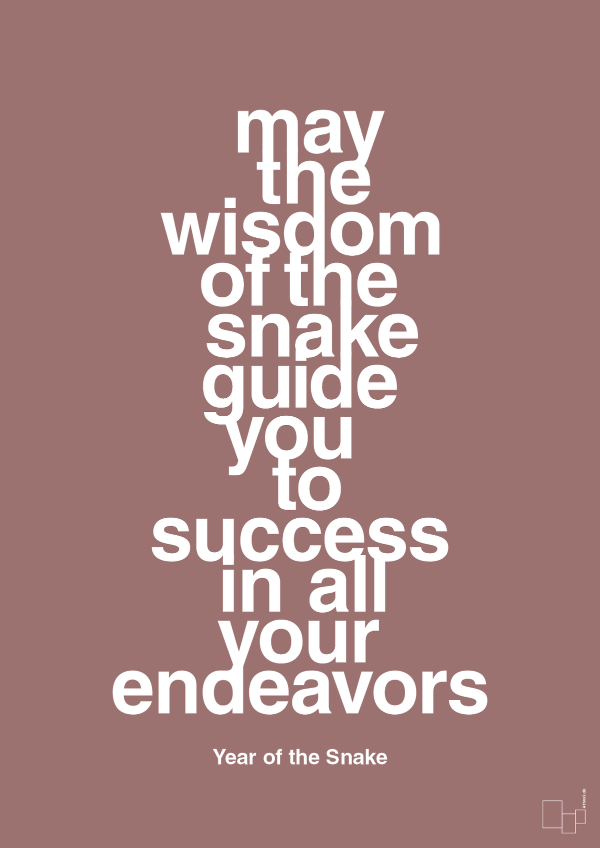 plakat: may the wisdom of the snake guide you to success in all your endeavors - plum-Kina-A1two3