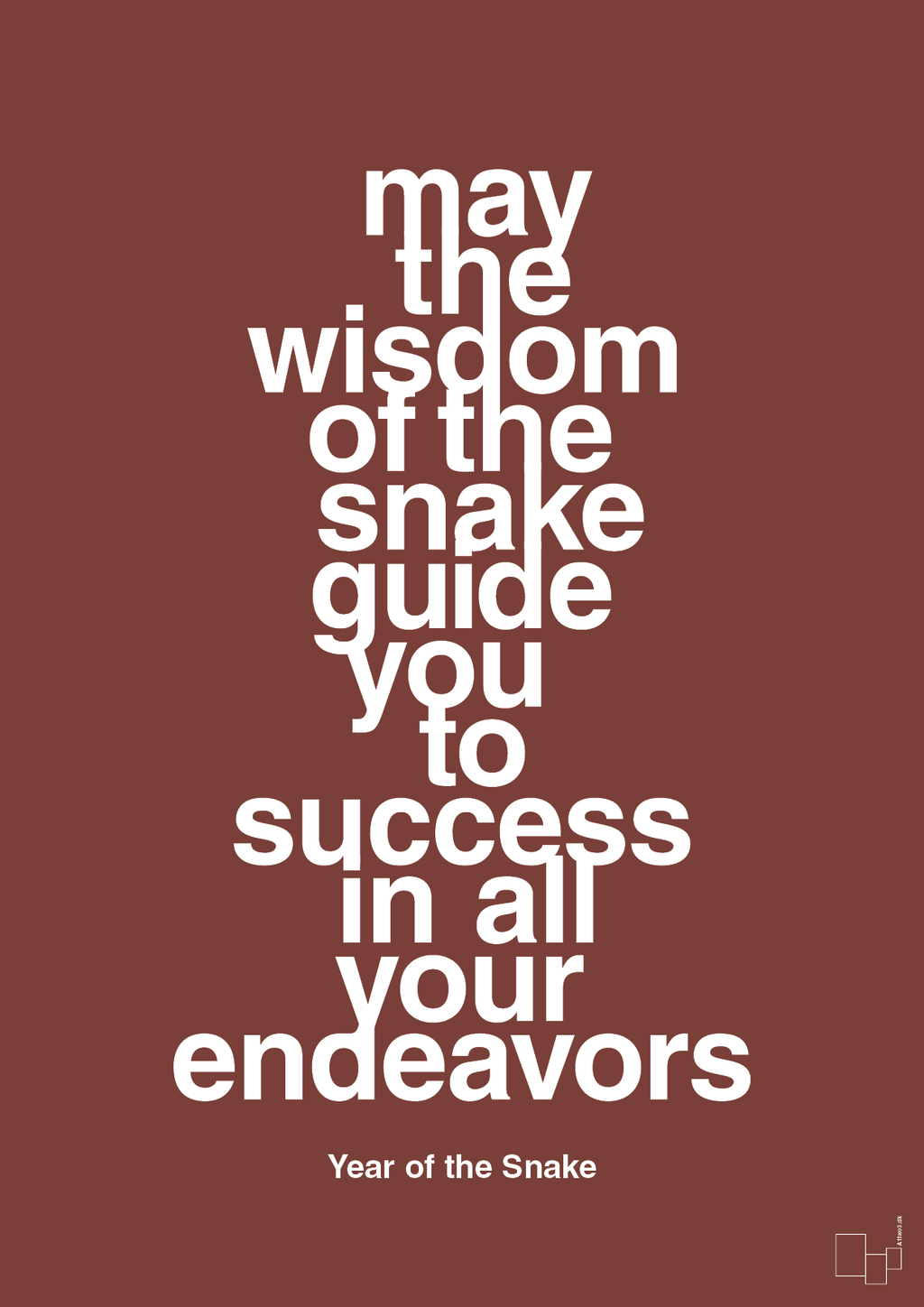 plakat: may the wisdom of the snake guide you to success in all your endeavors - red pepper-Kina-A1two3