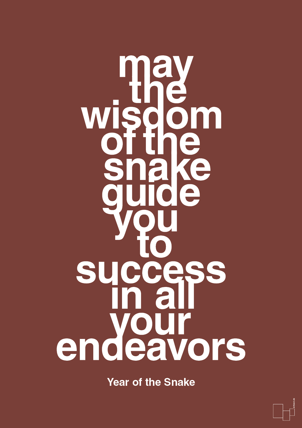 plakat: may the wisdom of the snake guide you to success in all your endeavors - red pepper-Kina-A1two3
