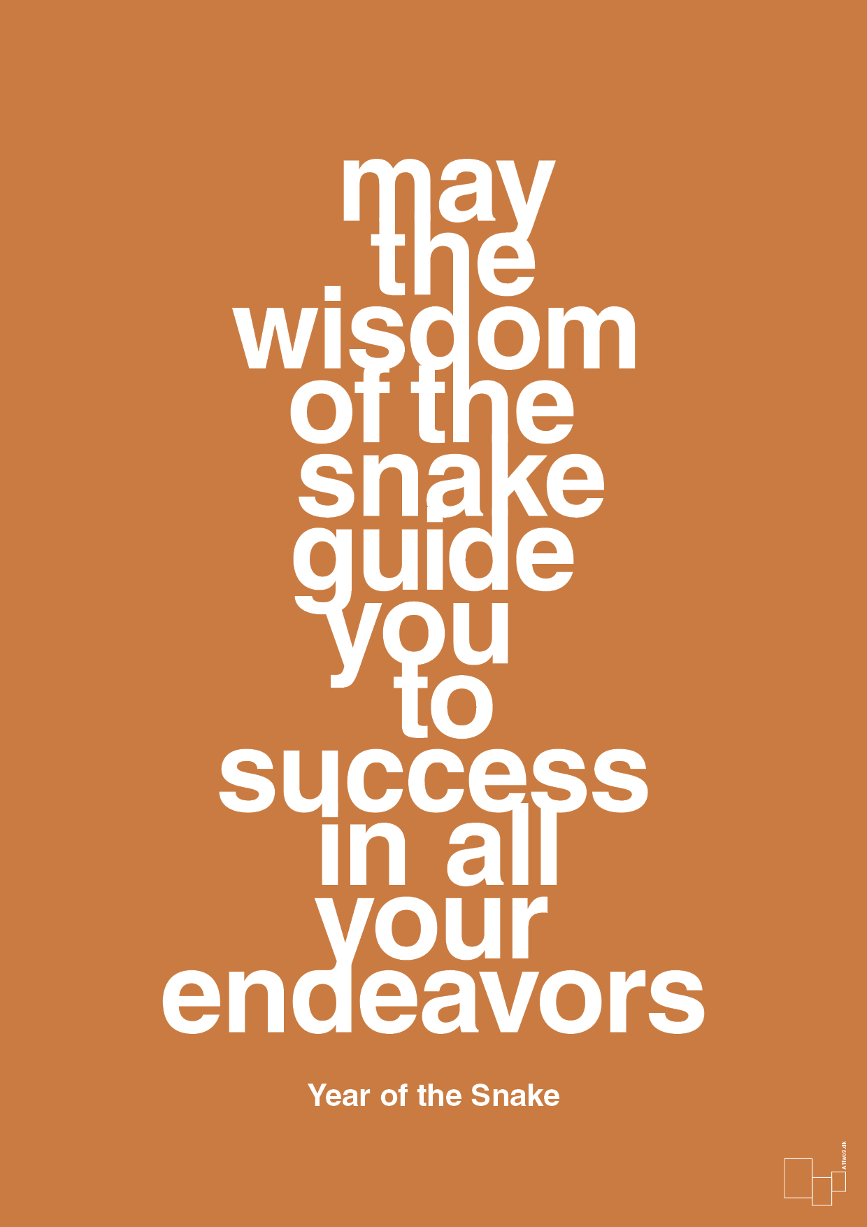 plakat: may the wisdom of the snake guide you to success in all your endeavors - rumba orange-Kina-A1two3