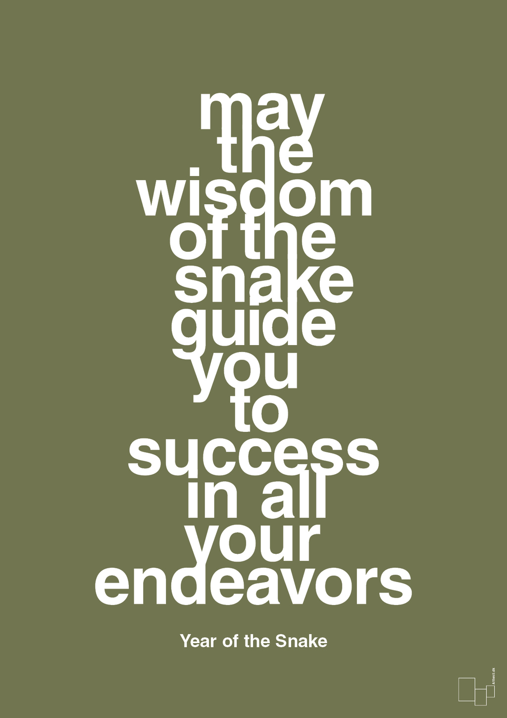 plakat: may the wisdom of the snake guide you to success in all your endeavors - secret meadow-Kina-A1two3