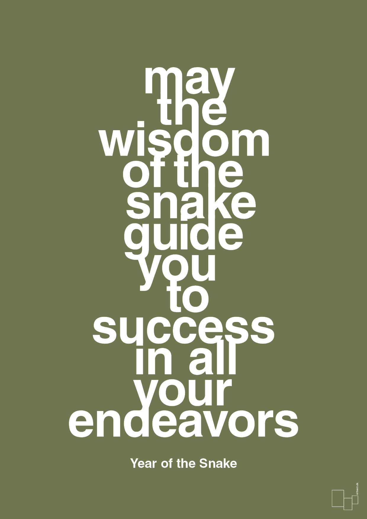plakat: may the wisdom of the snake guide you to success in all your endeavors - secret meadow-Kina-A1two3