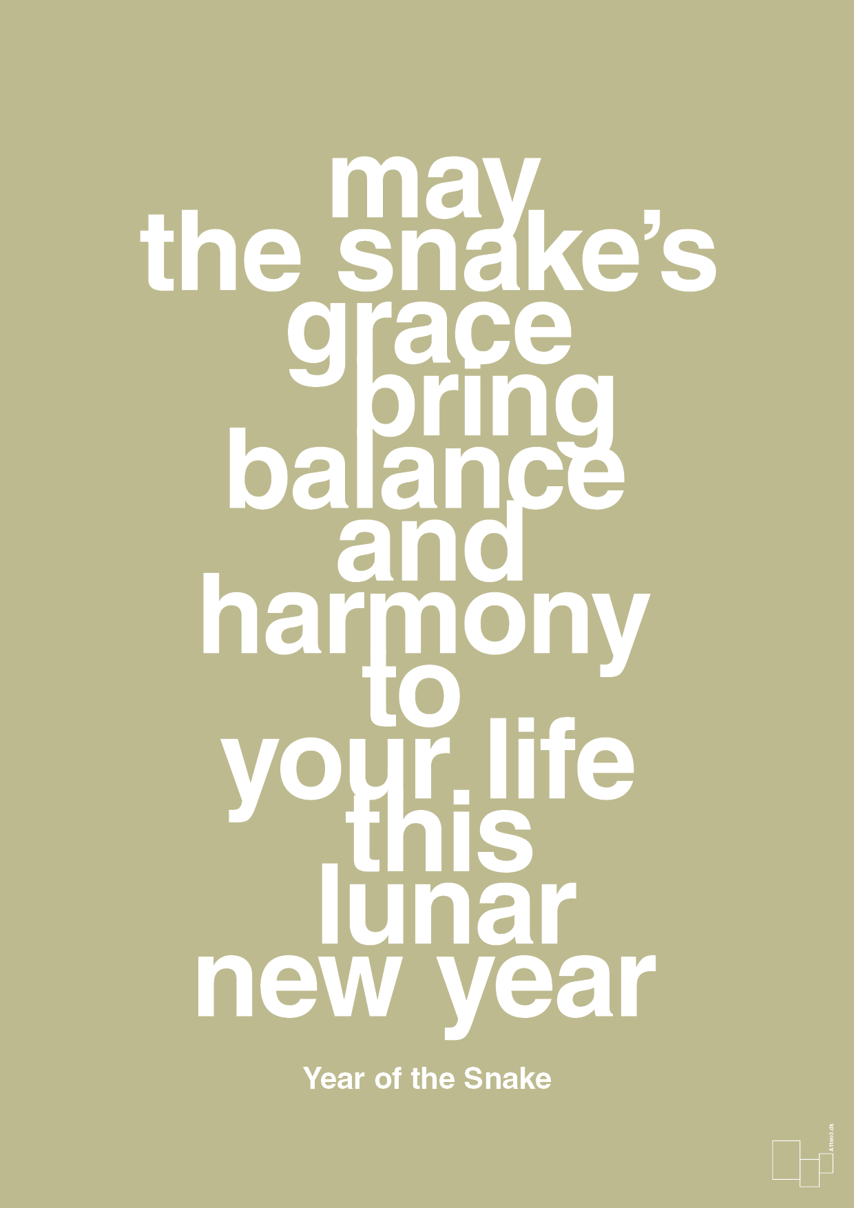 plakat: may the snakes grace bring balance and harmony to your life this lunar new year - back to nature-Kina-A1two3