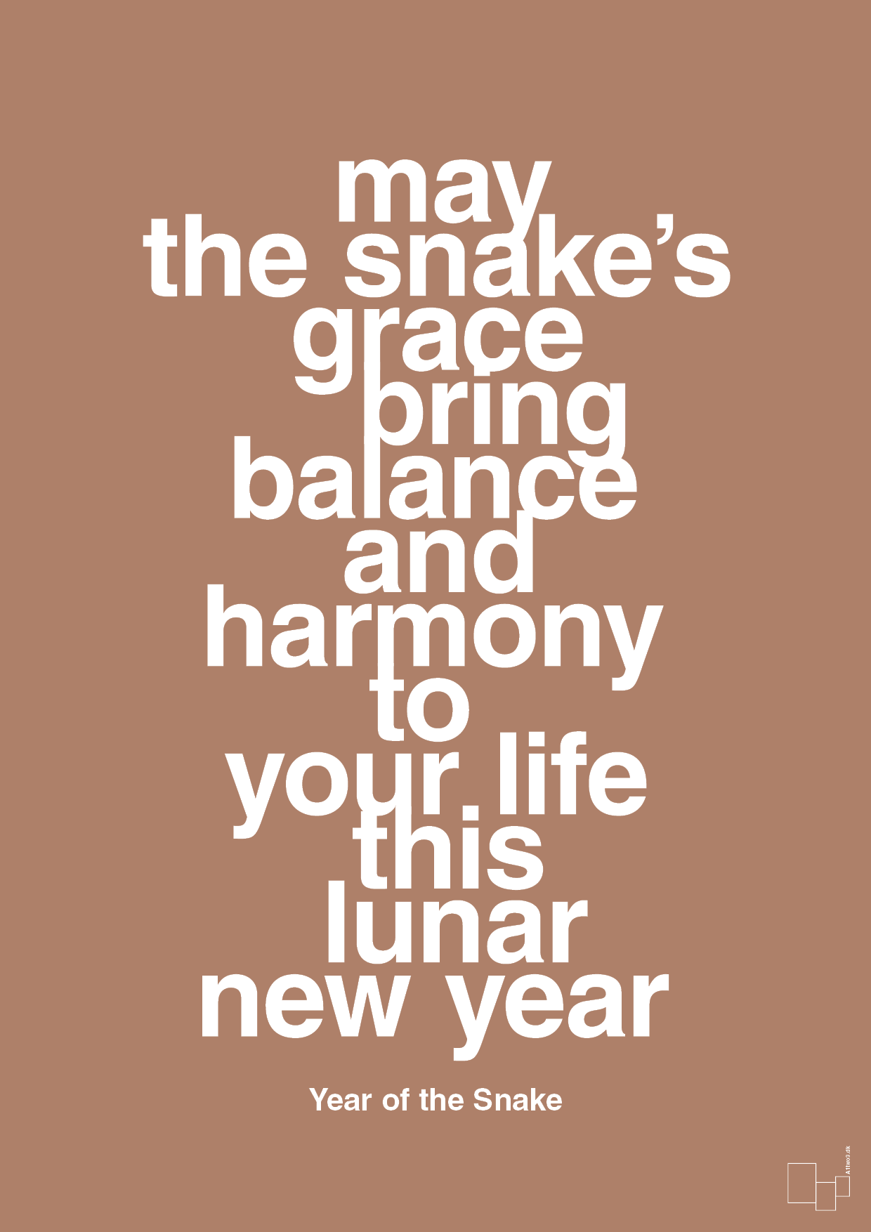 plakat: may the snakes grace bring balance and harmony to your life this lunar new year - cider spice-Kina-A1two3