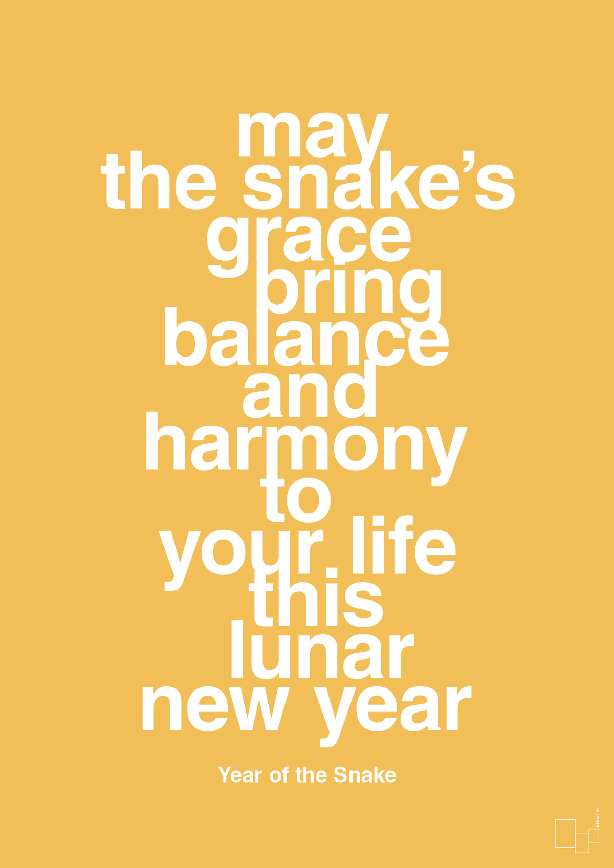 plakat: may the snakes grace bring balance and harmony to your life this lunar new year - honeycomb-Kina-A1two3