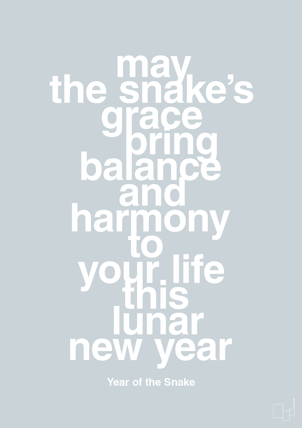 plakat: may the snakes grace bring balance and harmony to your life this lunar new year - light drizzle-Kina-A1two3