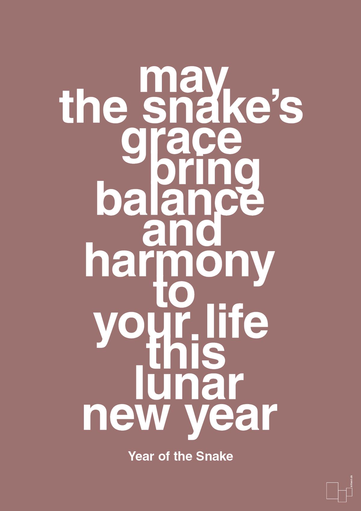 plakat: may the snakes grace bring balance and harmony to your life this lunar new year - plum-Kina-A1two3